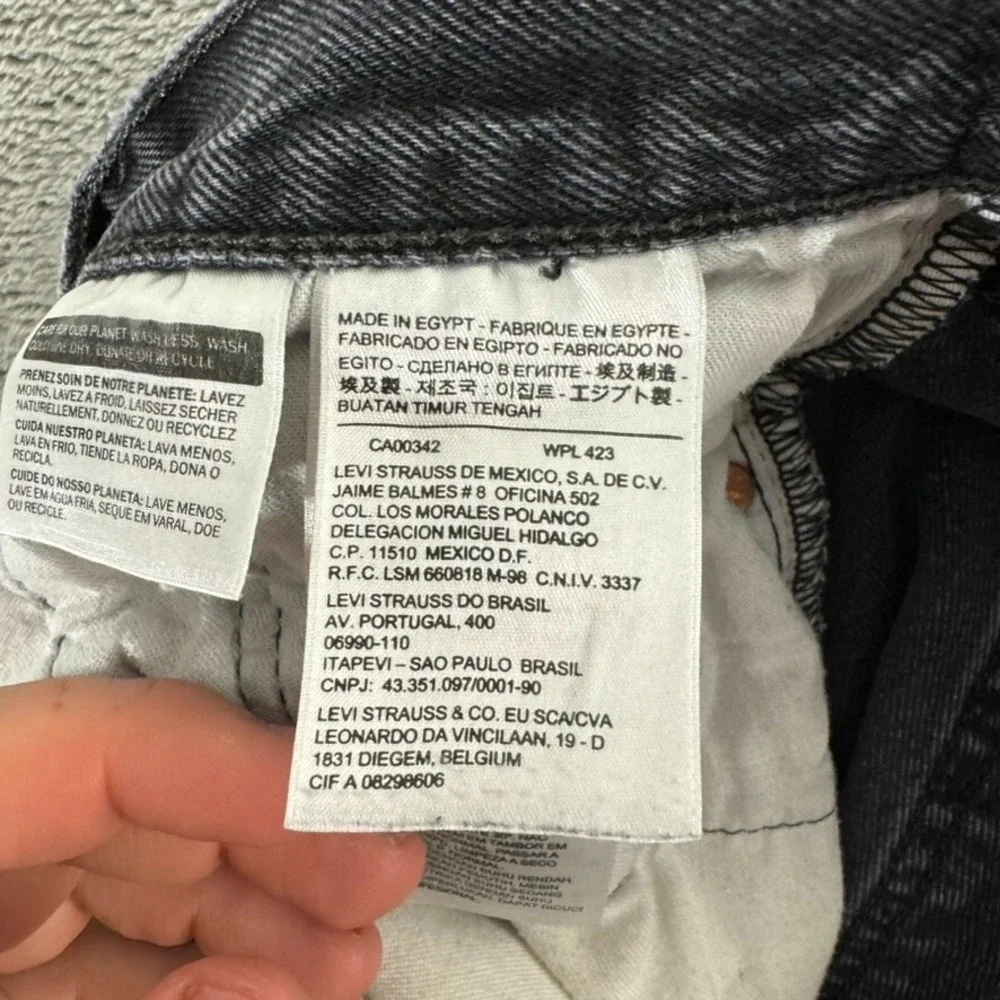 Levis 501‎ Jeans Mens 36x30 (Actual 34x29) Black Faded Straight Leg 100% Cotton